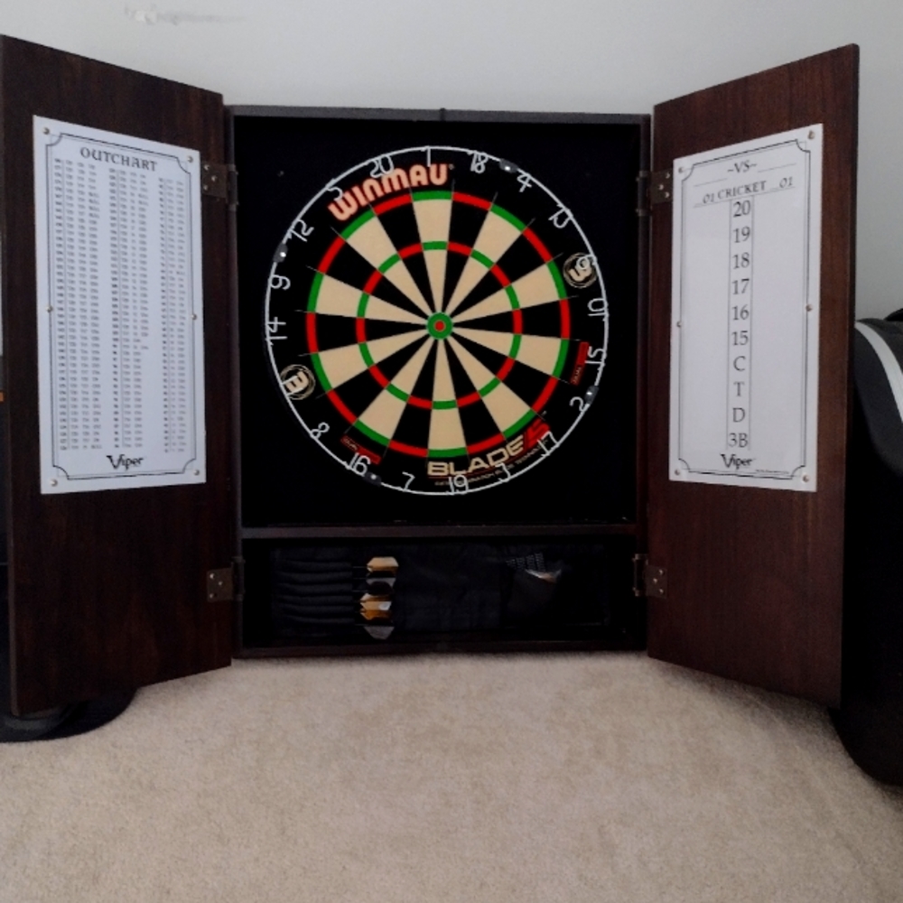 Dart board cabinet